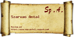 Szarvas Antal névjegykártya